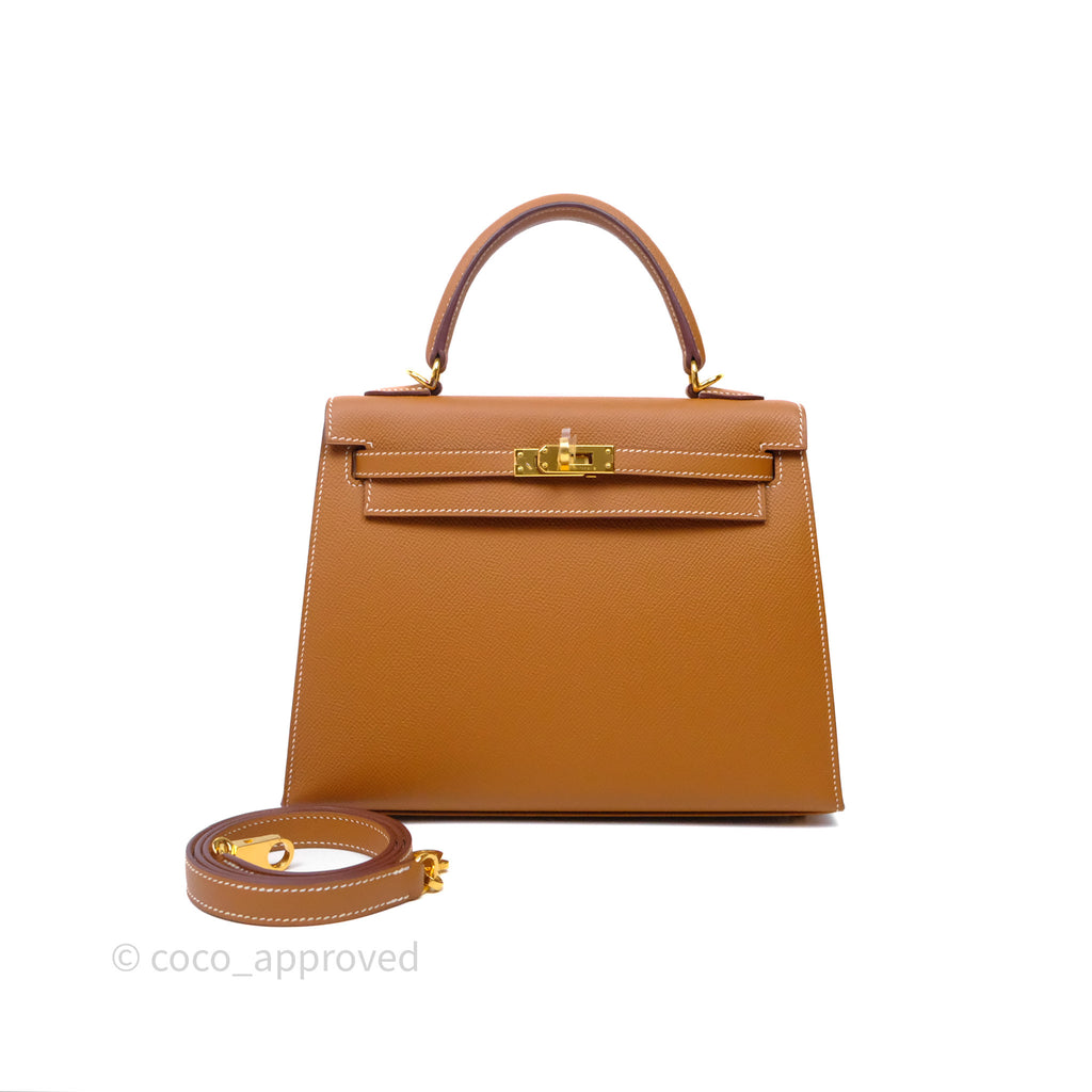 Hermès Kelly 25 Sellier Gold 37 Epsom Gold Hardware
