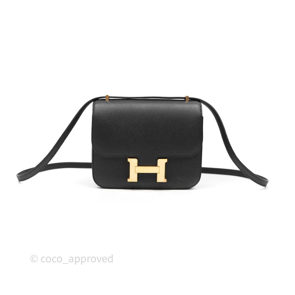 Hermès Constance Mini 18cm Black Epsom Gold Hardware