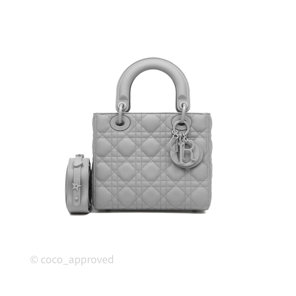 Christian Dior Small Lady Dior My ABCDior Bag Ultra Matte Gray Cannage Calfskin