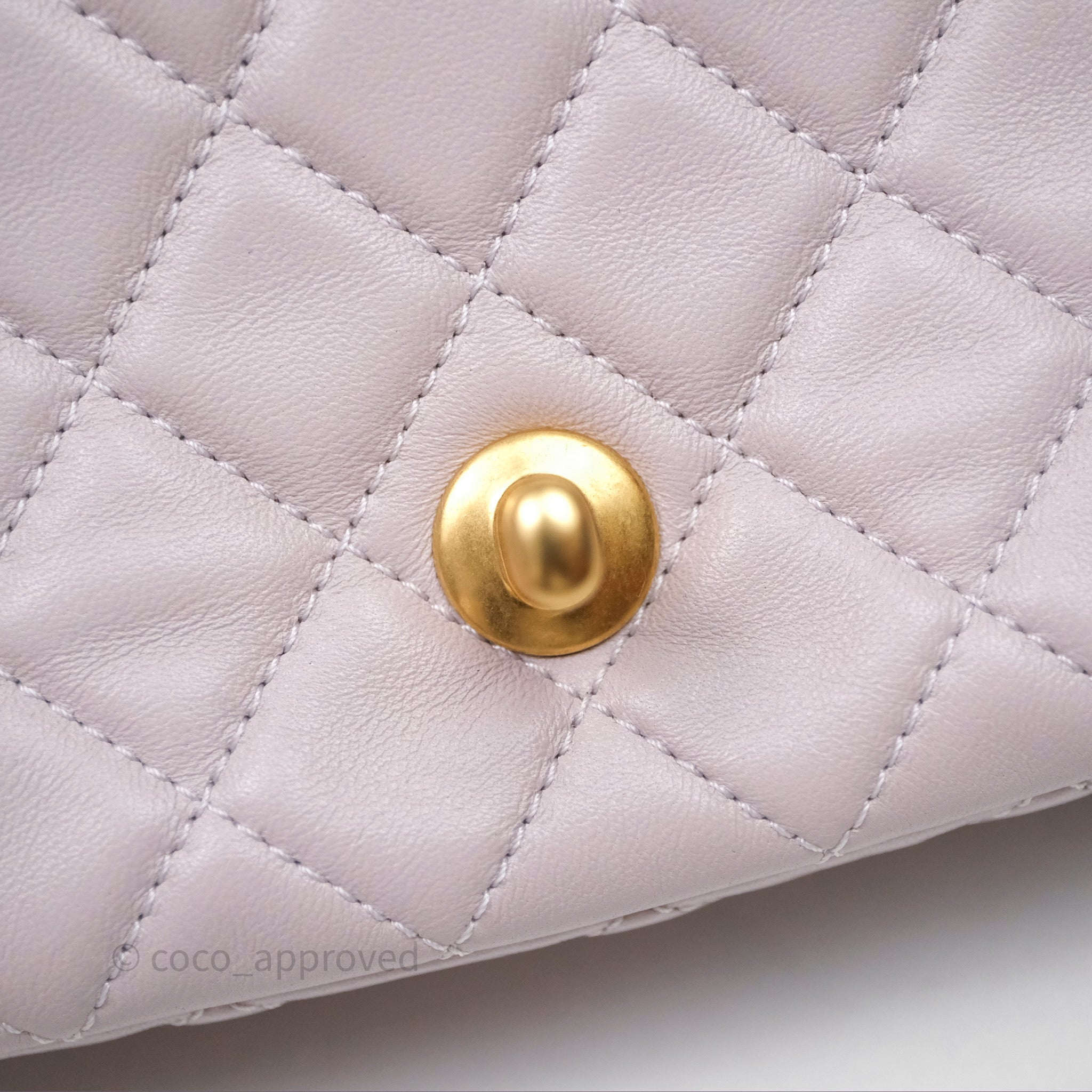 Chanel Mini Rectangular Pearl Crush Lilac Lambskin Aged Gold