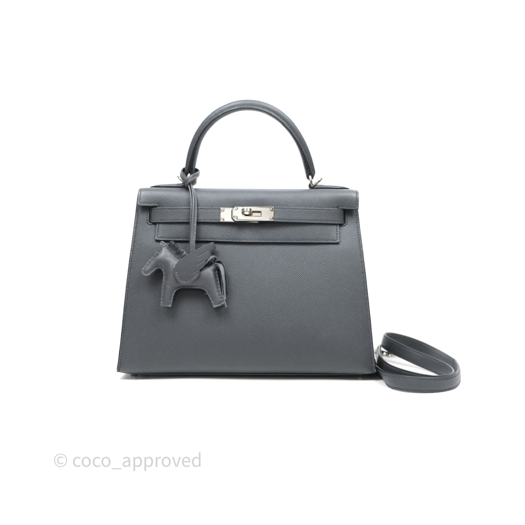 Hermès Kelly II 28 Veau Espom Gris Misty H0 Sellier Palladium Hardware