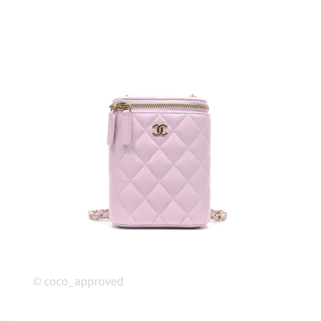 Chanel Mini Vanity With Chain Pink Caviar Gold Hardware