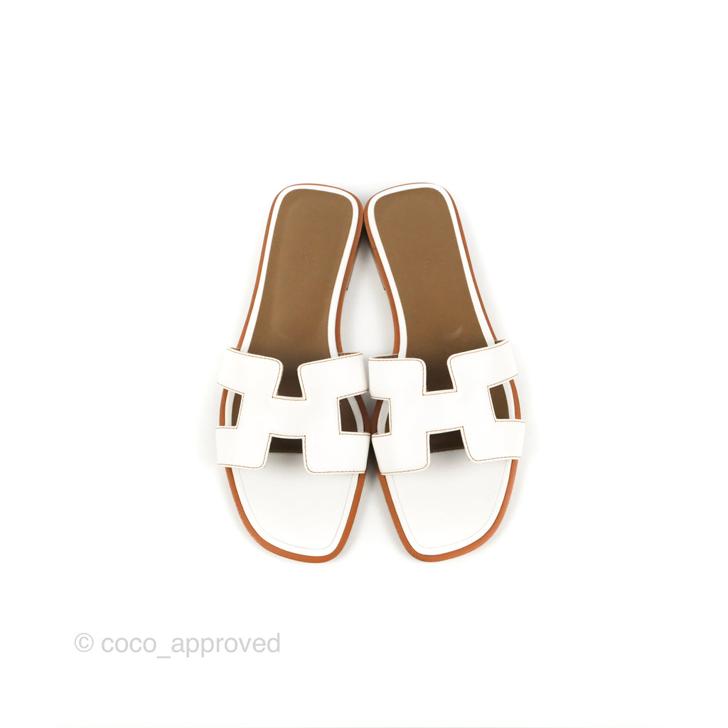 Hermès Oran Sandals in White Size 36.5