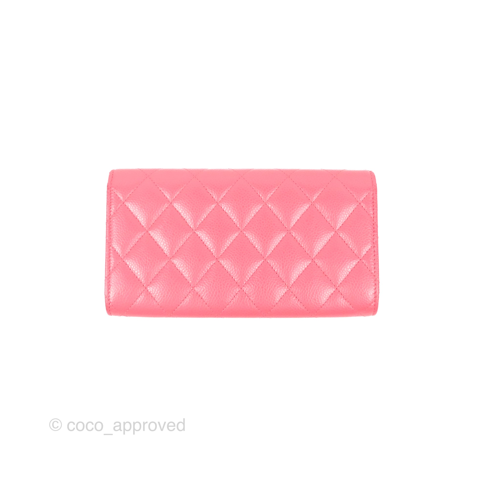 Chanel Pink Quilted Lambskin Leather L Yen Wallet