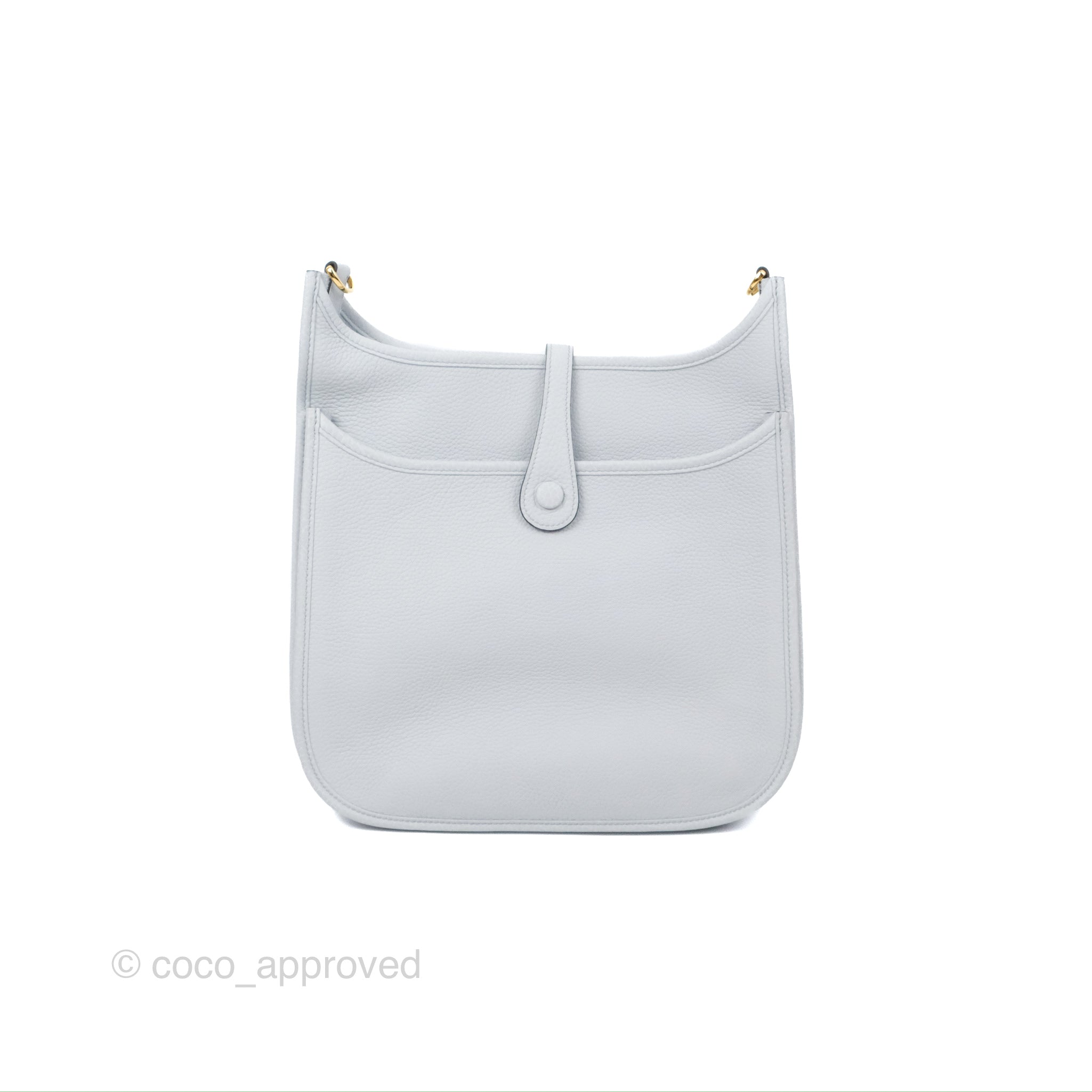 Evelyne Hermès Handbags Blue Leather ref.449015 - Joli Closet