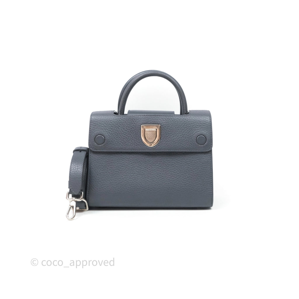 Christian Dior Mini Diorever Bag Grained Calfskin Grey