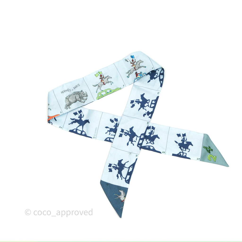Hermes Parade Twilly Bleu Glacier / Vert Amande / Or