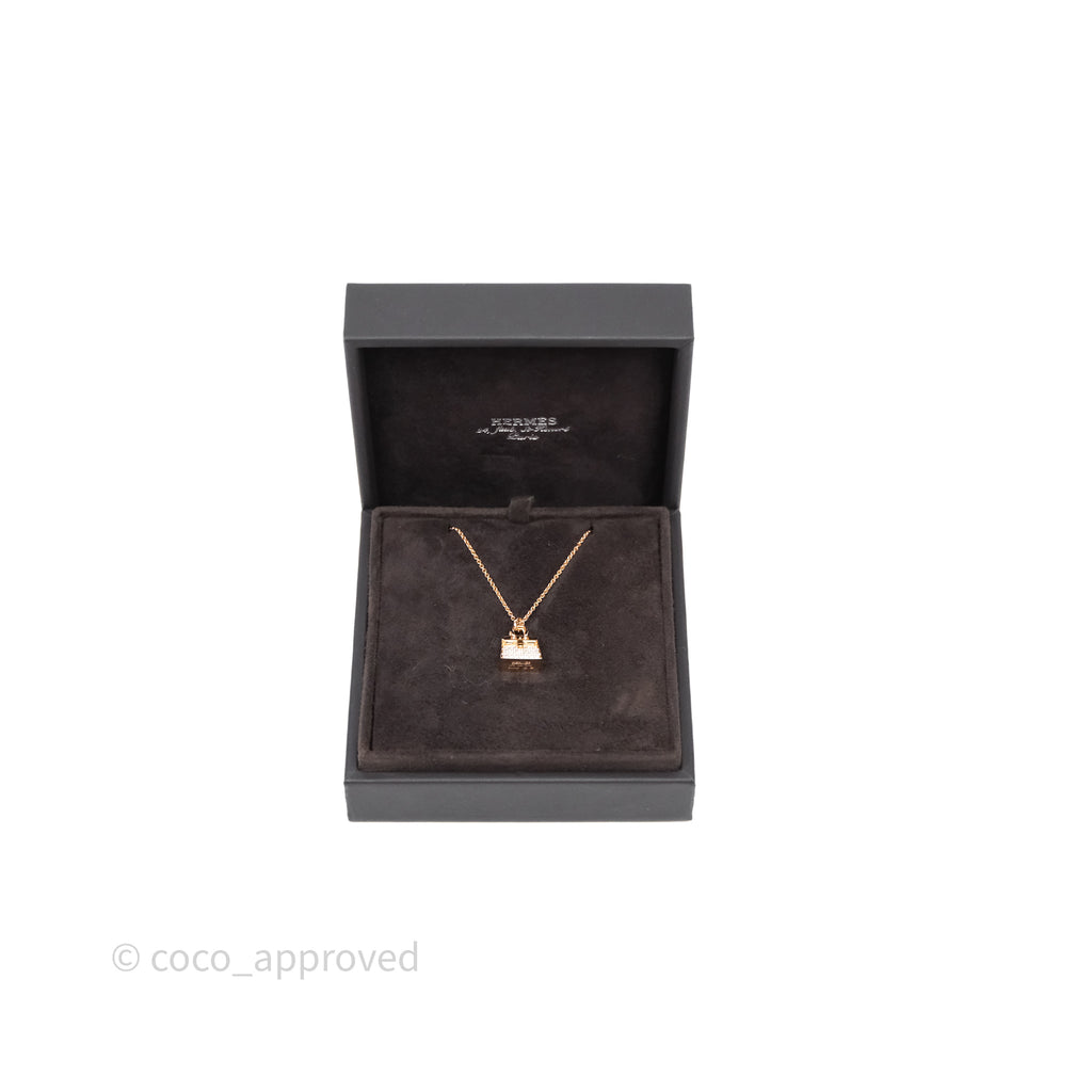Hermès Kelly Amulettes Diamonds Pendant Necklace Rose Gold