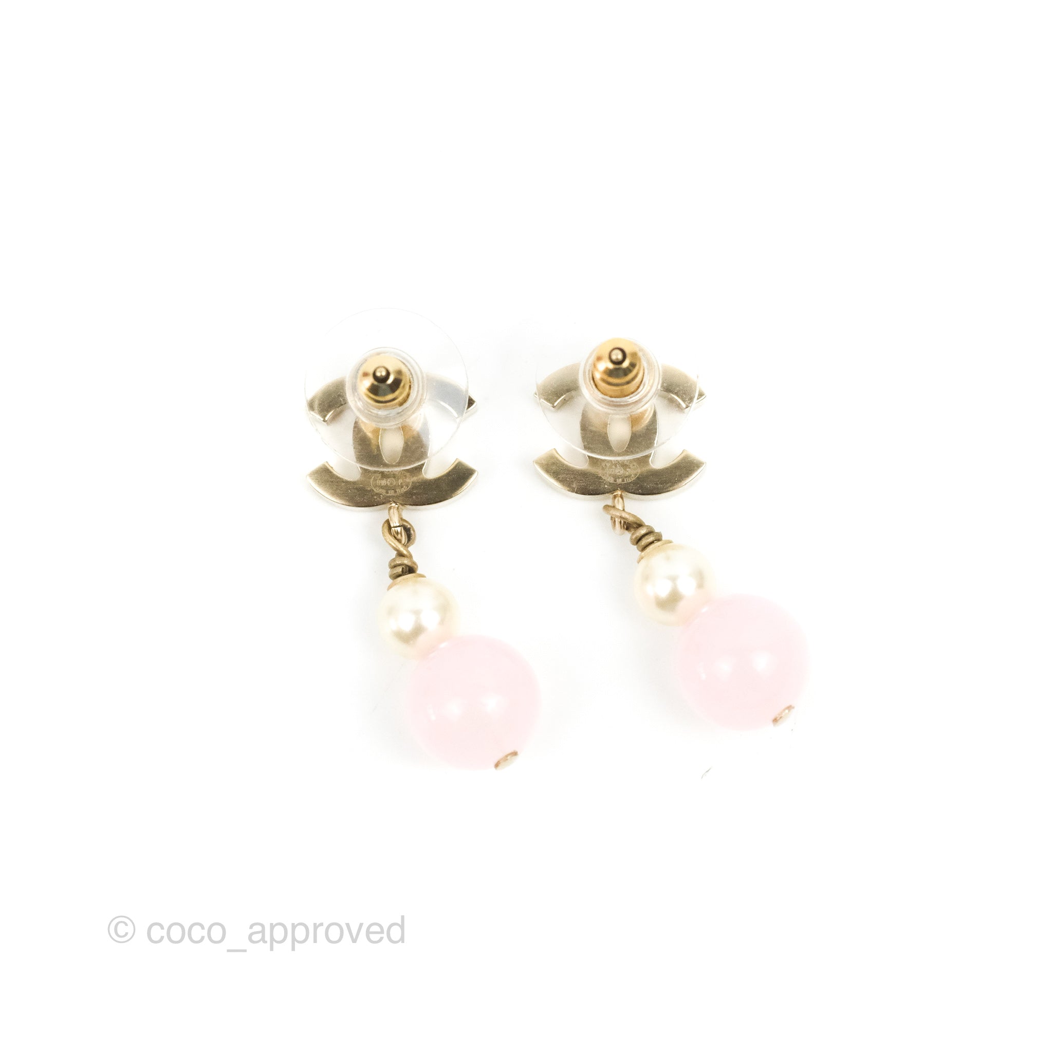 Chanel Pink Bead CC Drop Earrings – Coco Approved Studio