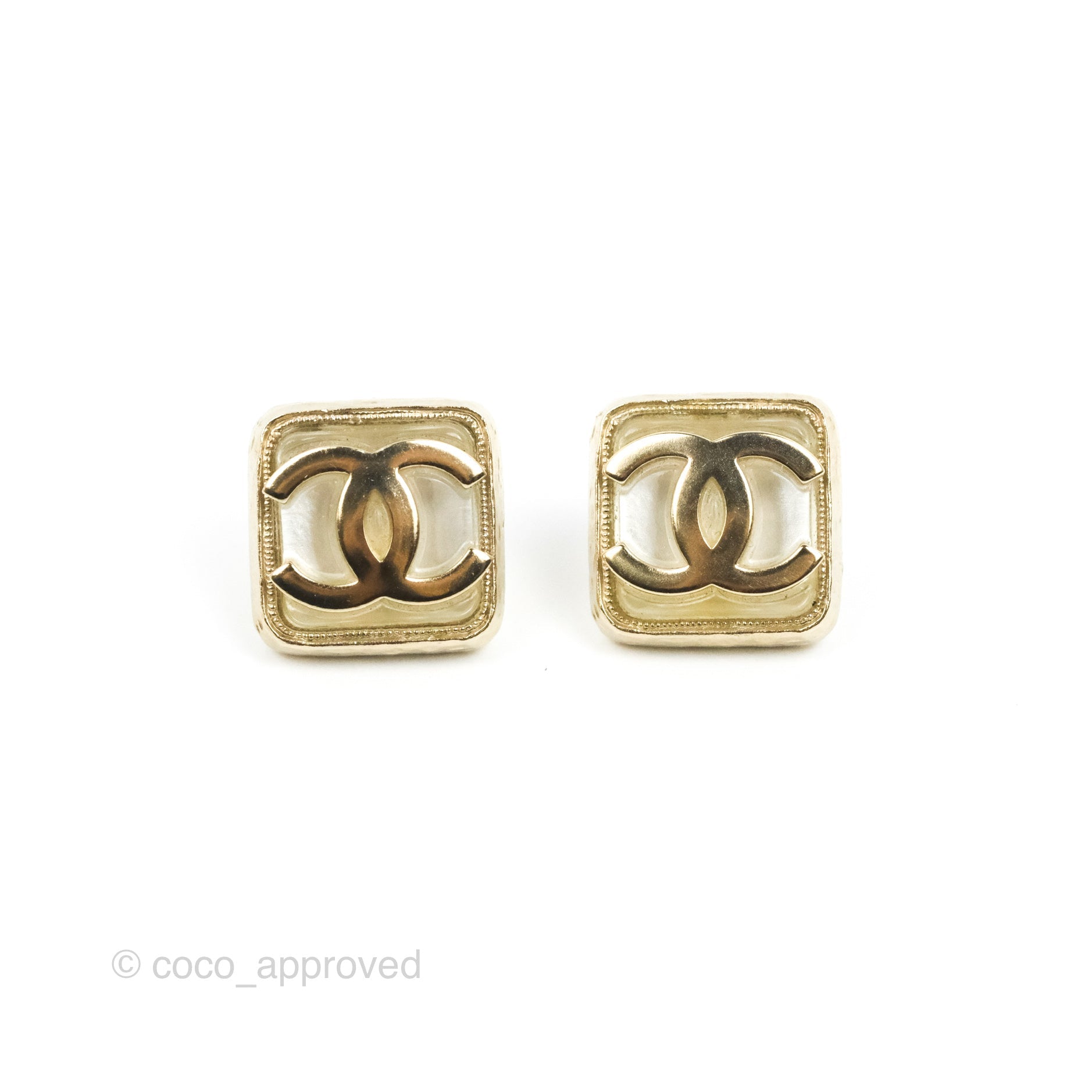 Chanel Black Leather Square CC Earrings Gold Tone 23S – Coco Approved Studio