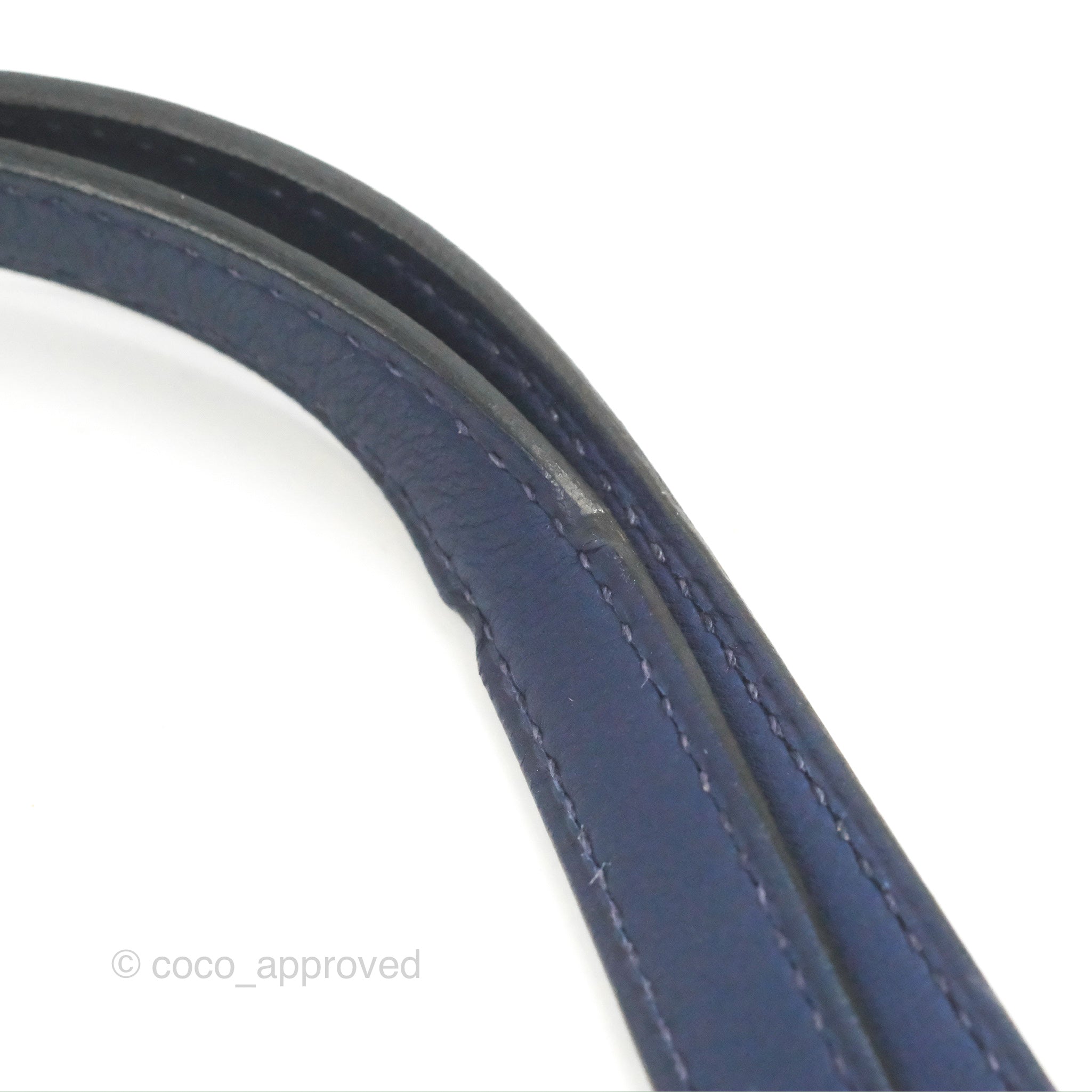 Hermès 24/24 21 Mini Bleu Saphir Evercolor/Swift Palladium Hardware – Coco  Approved Studio