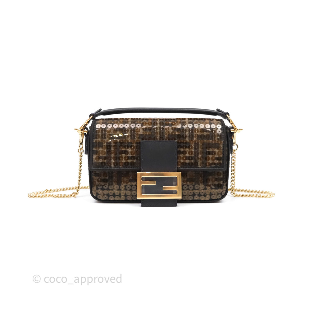 Fendi Mini Baguette Bag FF Jacquard Sequins