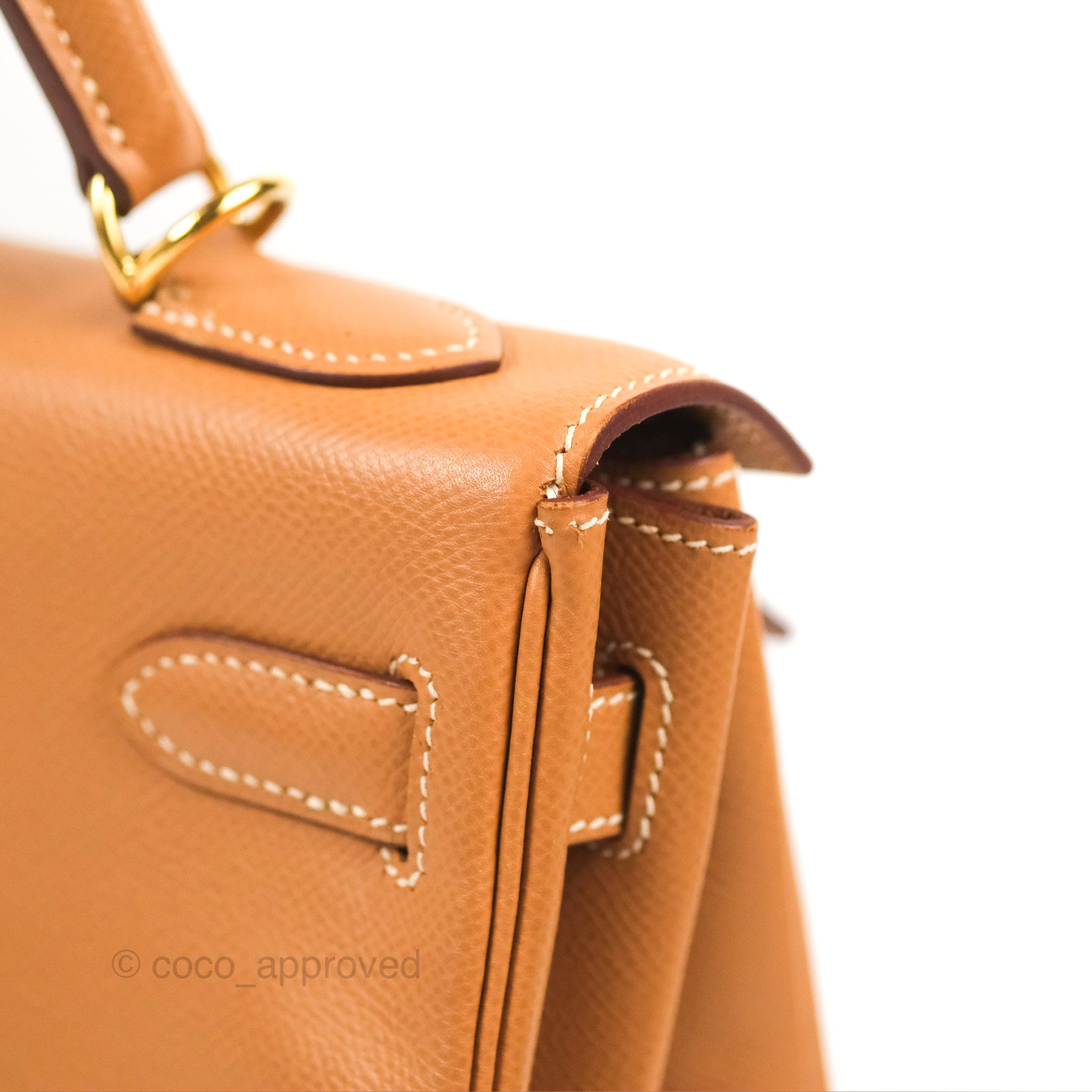 Hermès Kelly 32 Retourne Natural Epsom Gold Hardware – Coco Approved Studio