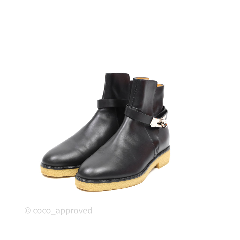 Hermes Follow Ankle Boot Noir Size 36.5