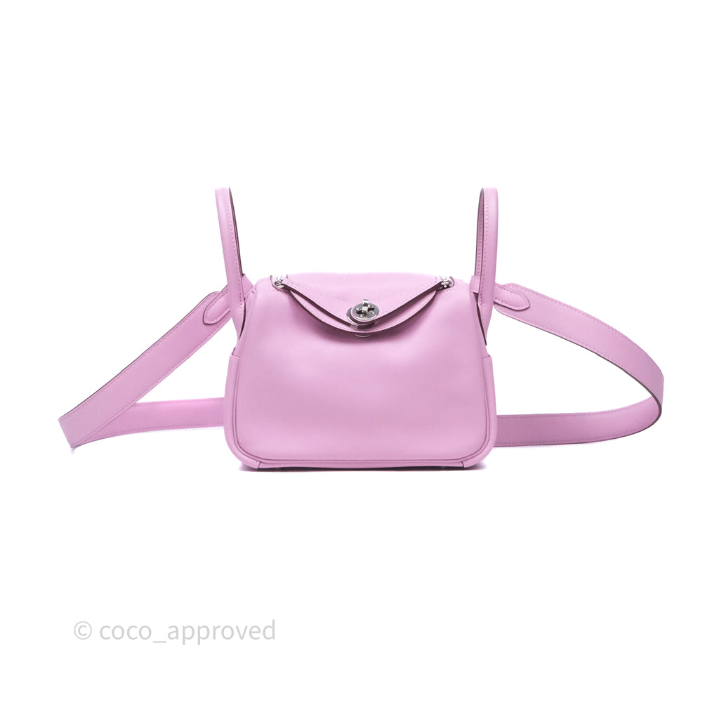 Hermès Mini Lindy 20 Swift Mauve Sylvestre X9 Palladium Hardware