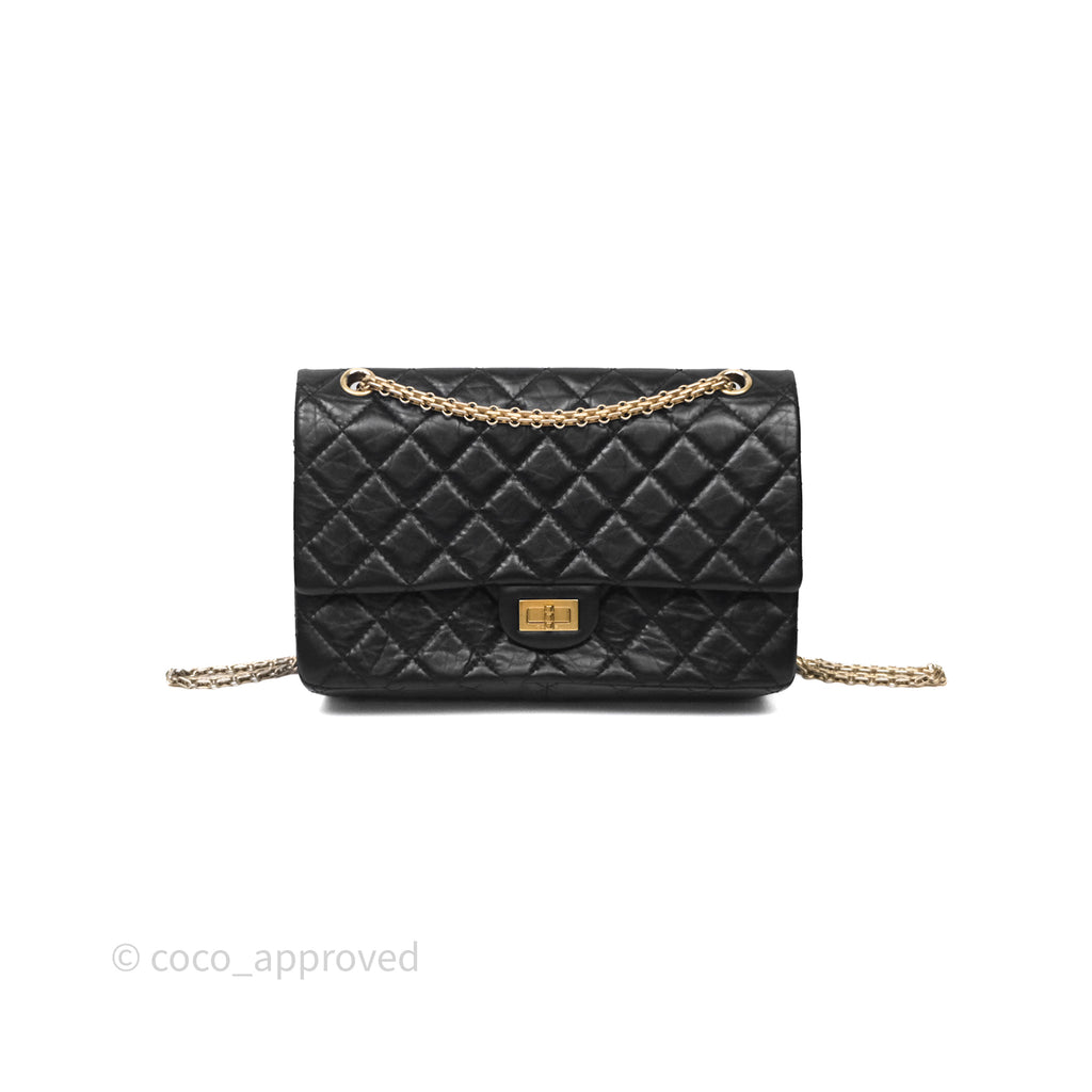 Chanel Reissue Quilted Calfskin Black Aged Gold Hardware 226