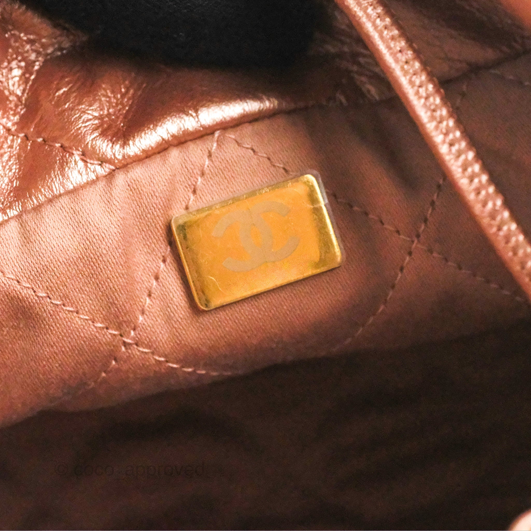 Chanel 22 Mini Bag Metallic Rose Gold Crumpled Calfskin – Coco