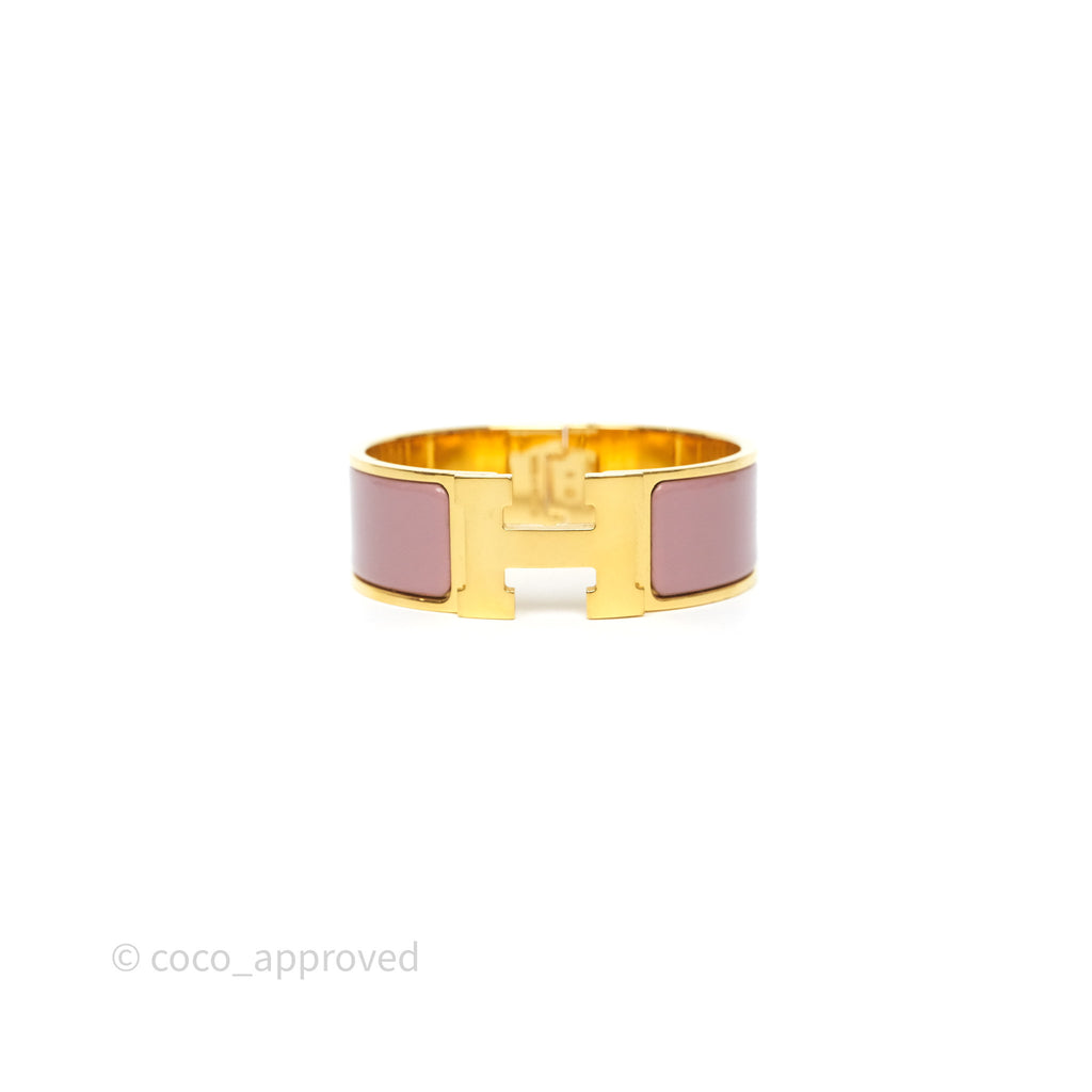 Hermès Clic Clac H Bracelet Bois de Rose G5 Gold PM