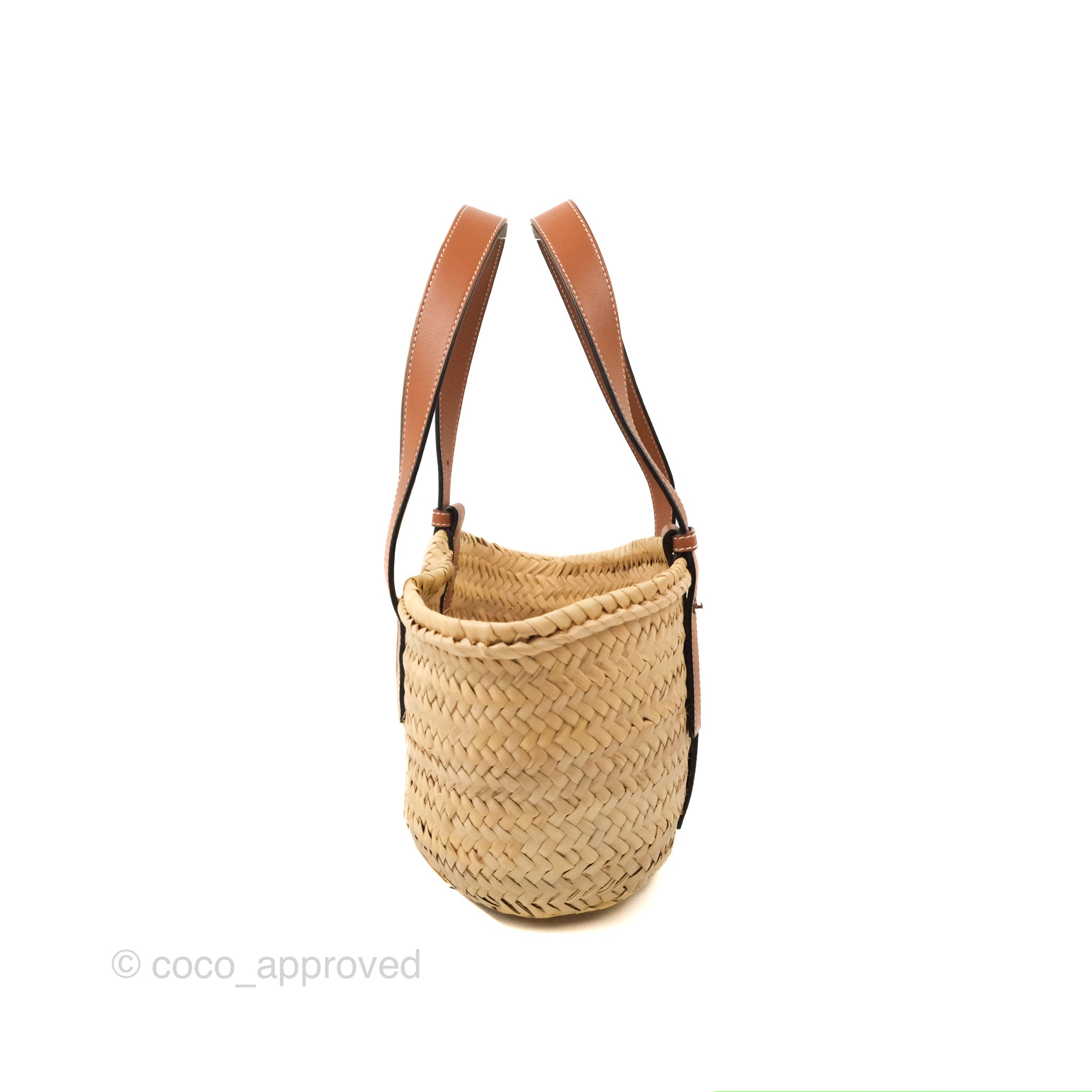 Basket Bag in Palm Leaf and Calfskin