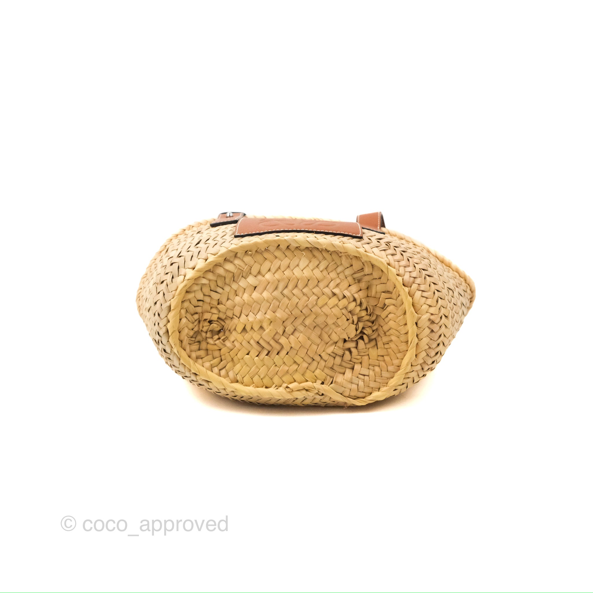 Loewe Small Basket Bag Natural Palm Leaf White Calfskin – Coco Approved  Studio