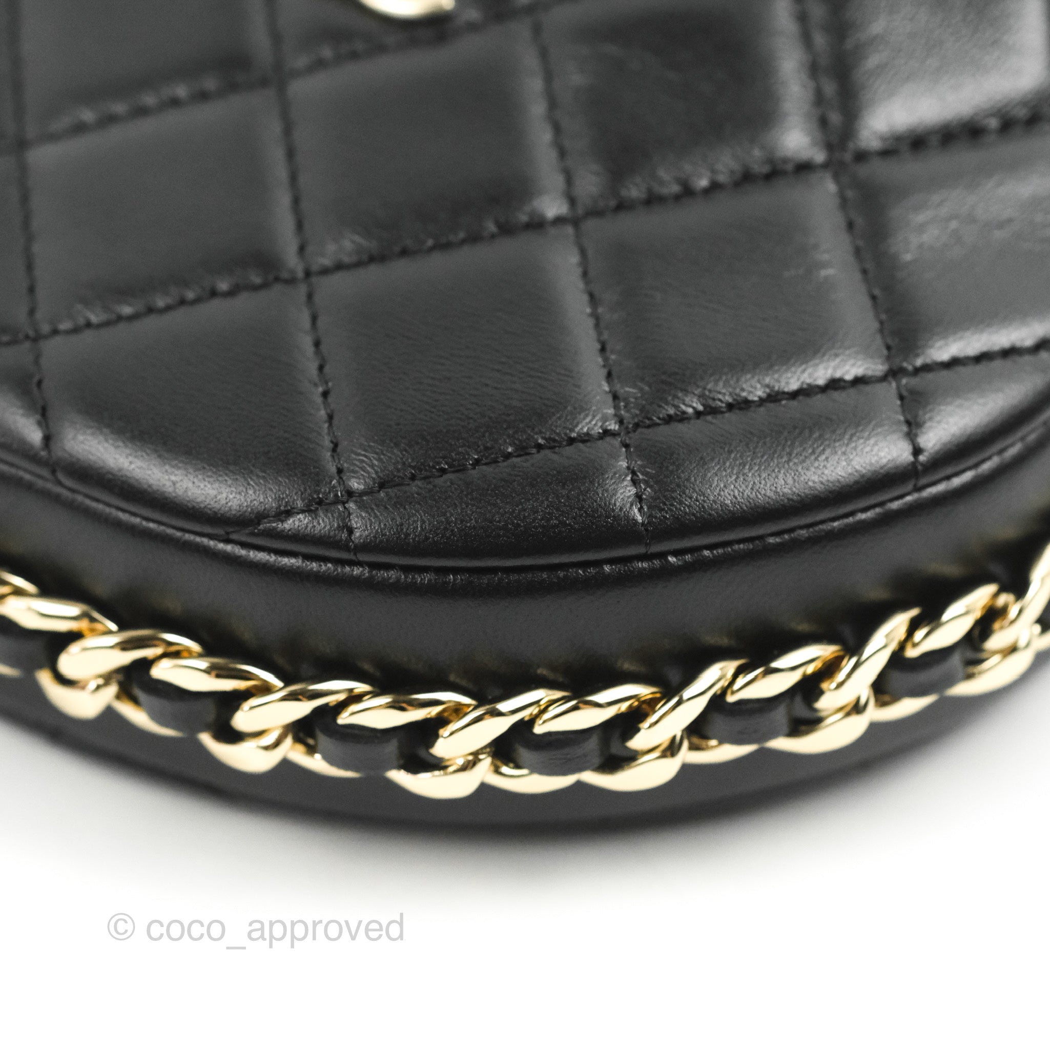 Chanel Quilted Chain Around Pouch Black Lambskin – Coco