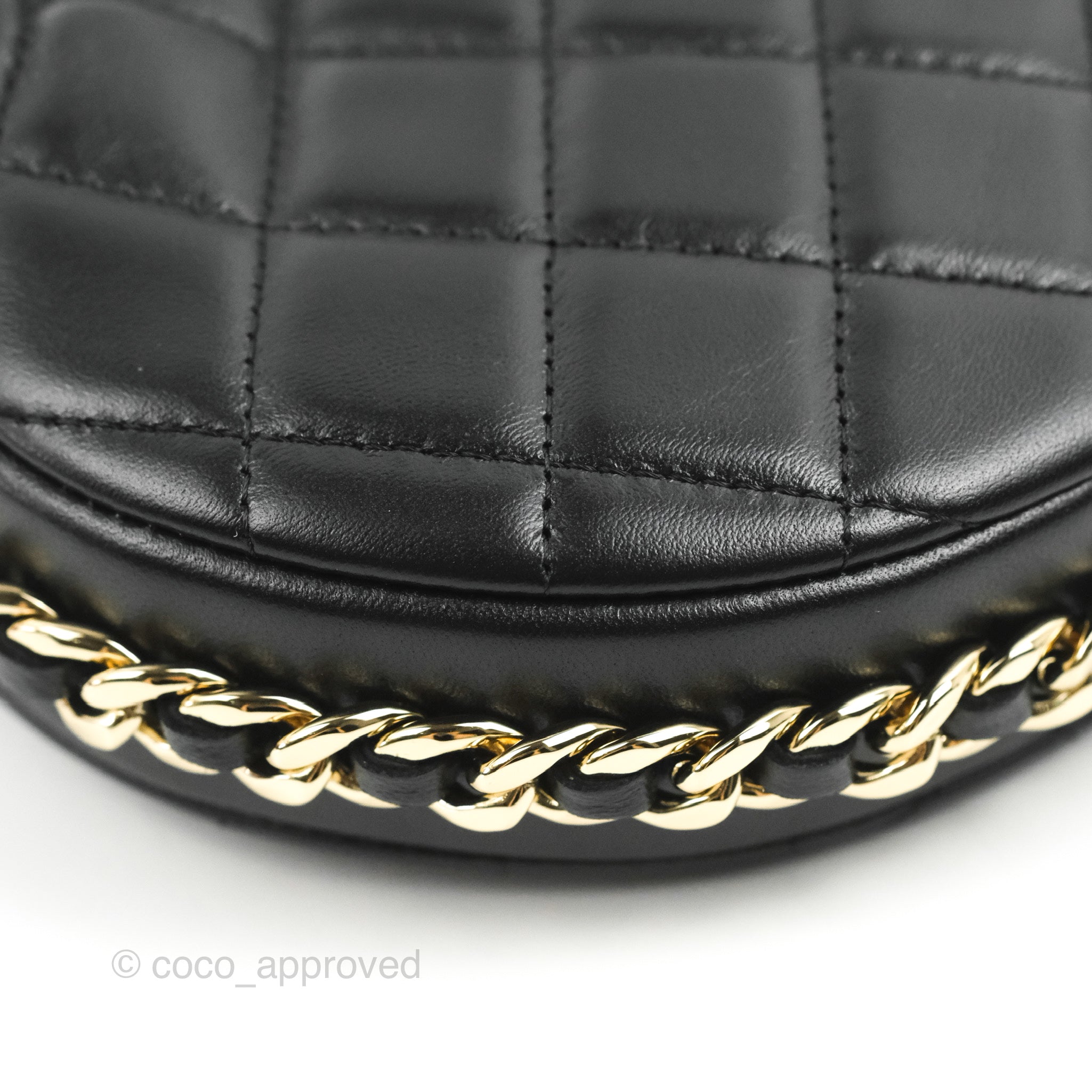 CHANEL VINTAGE RARE Black Quilted Leather Double Chain Strap Shoulder Bag  $570.00 - PicClick