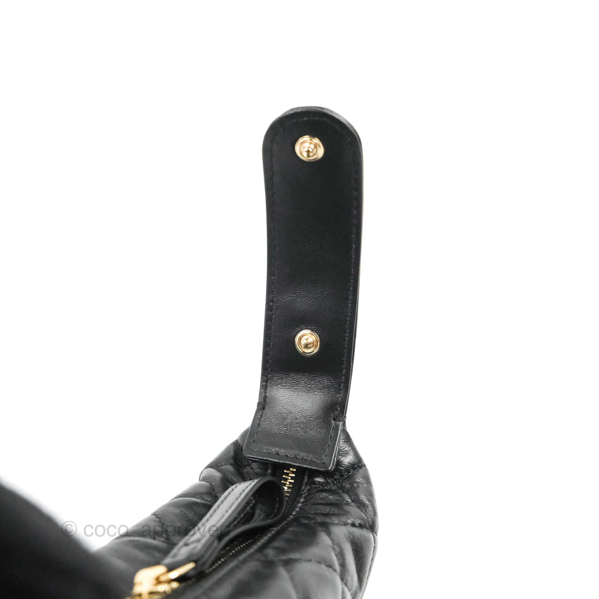 CHANEL Quilted CC Chain Mini Shoulder Necklace Pouch Bag Black Satin  JT08673g