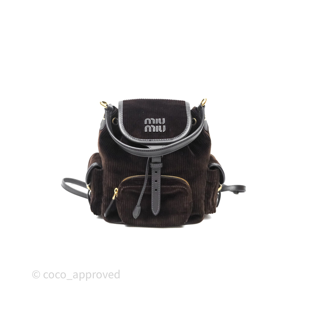 Miu Miu Corduroy Backpack Ebony – Coco Approved Studio