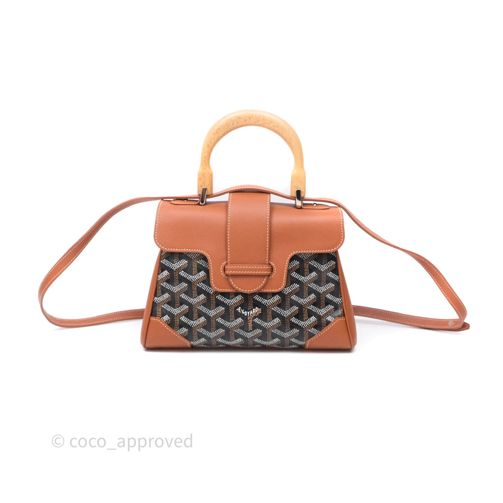 Goyard Saïgon Mini Bag Black And Tan Goyardine Canvas/ Chevroches Calfskin