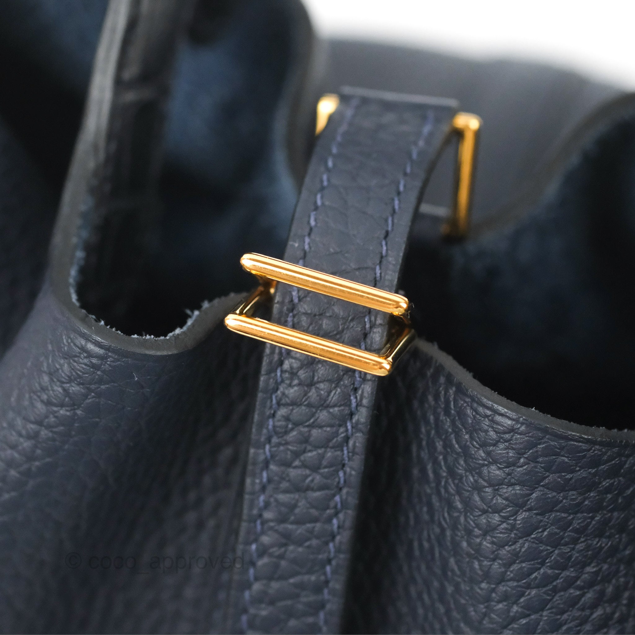 Hermès Picotin Lock 18 Touch Croc Handle Bleu Nuit Clemence Gold Hardw –  Coco Approved Studio