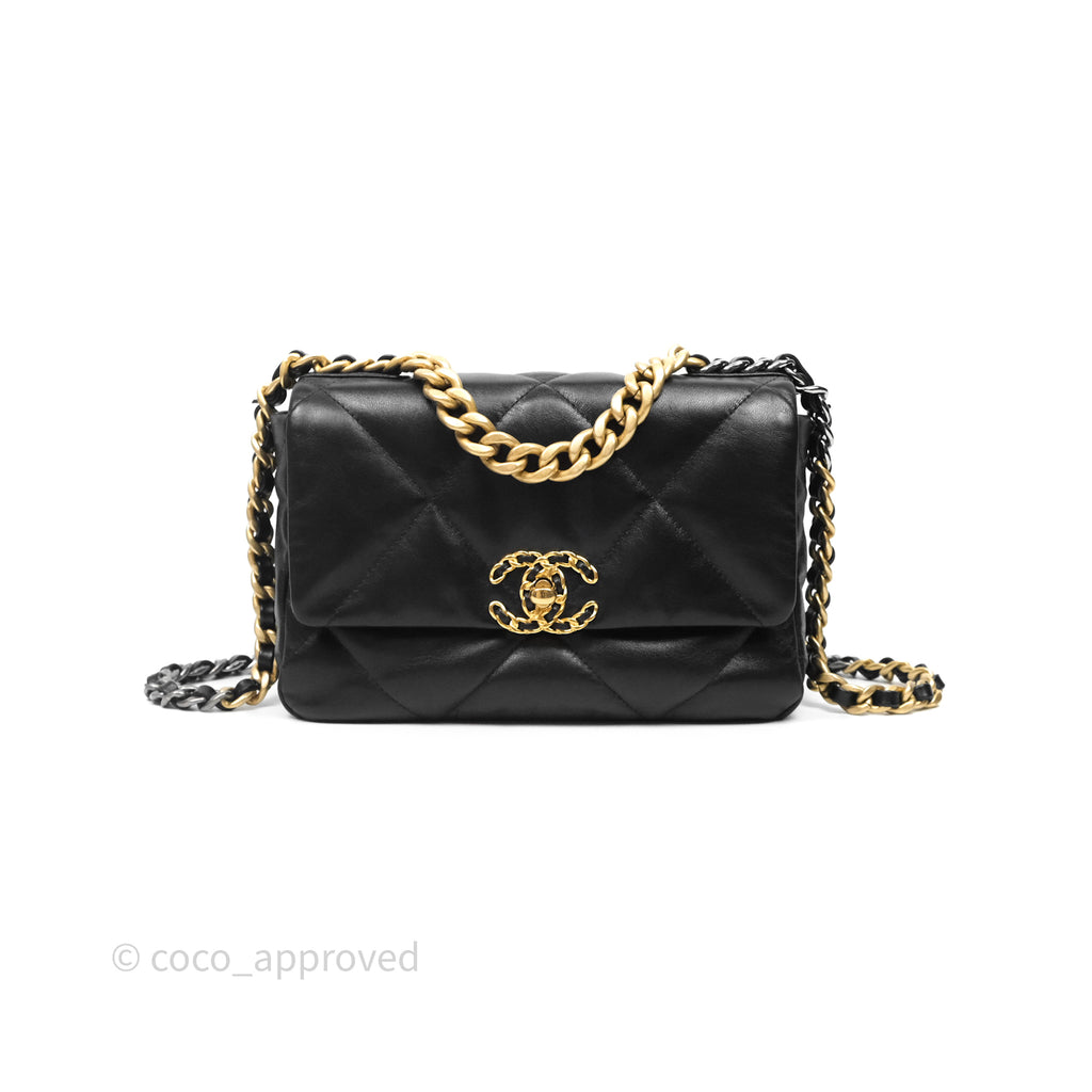 Chanel 19 Small Black Goatskin Mixed Hardware