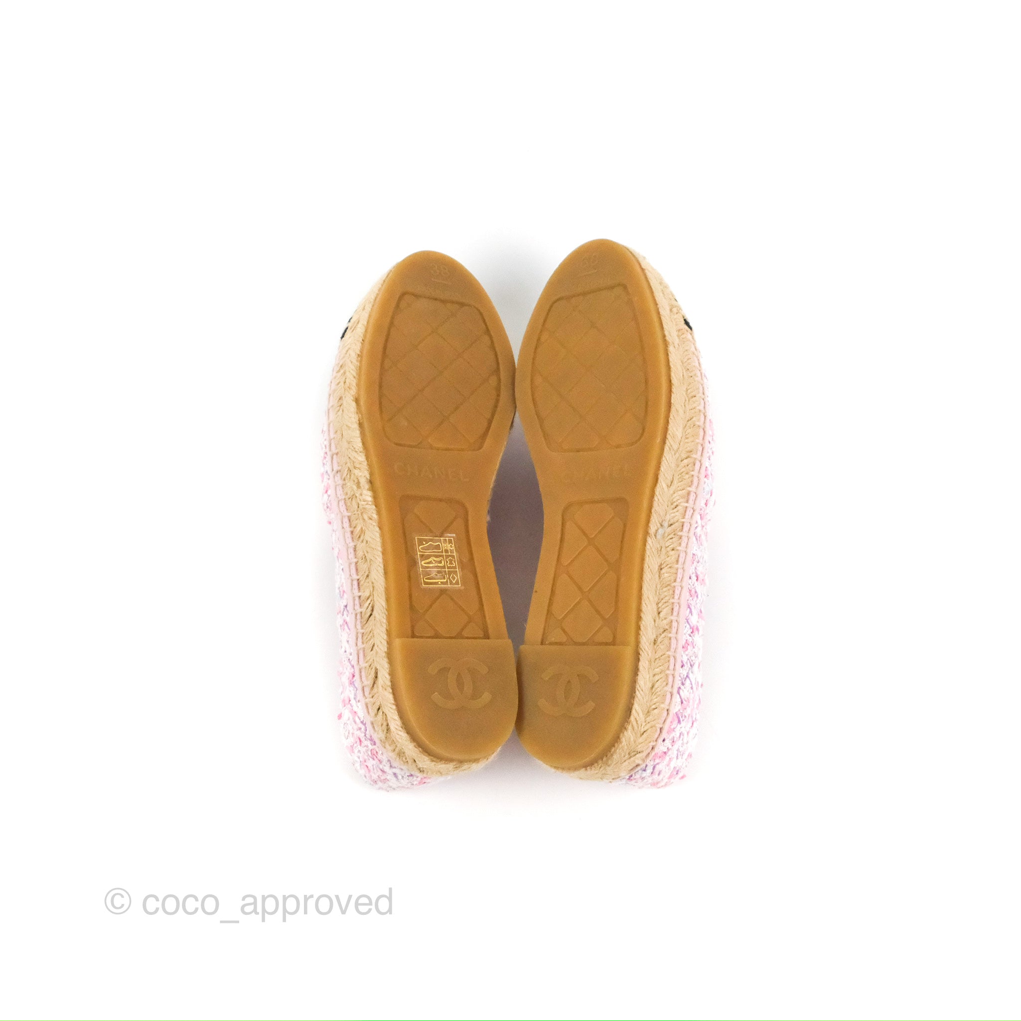 Chanel Espadrille Pink Tweed Size 38 – Coco Approved Studio