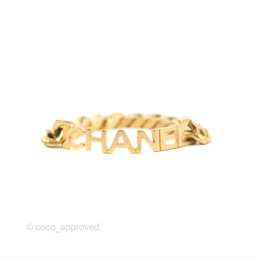 Chanel Chain Bracelet Aged Gold Tone 1C