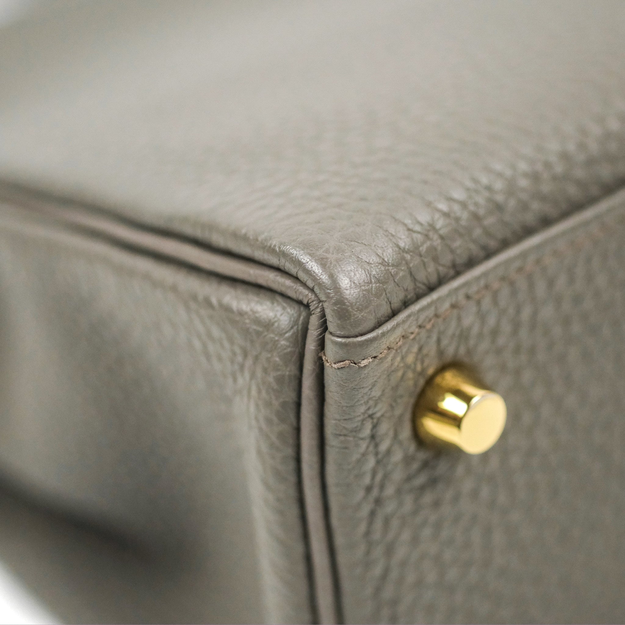 Hermès Retourne Kelly 25 Gris Etain Togo Gold Hardware – Coco