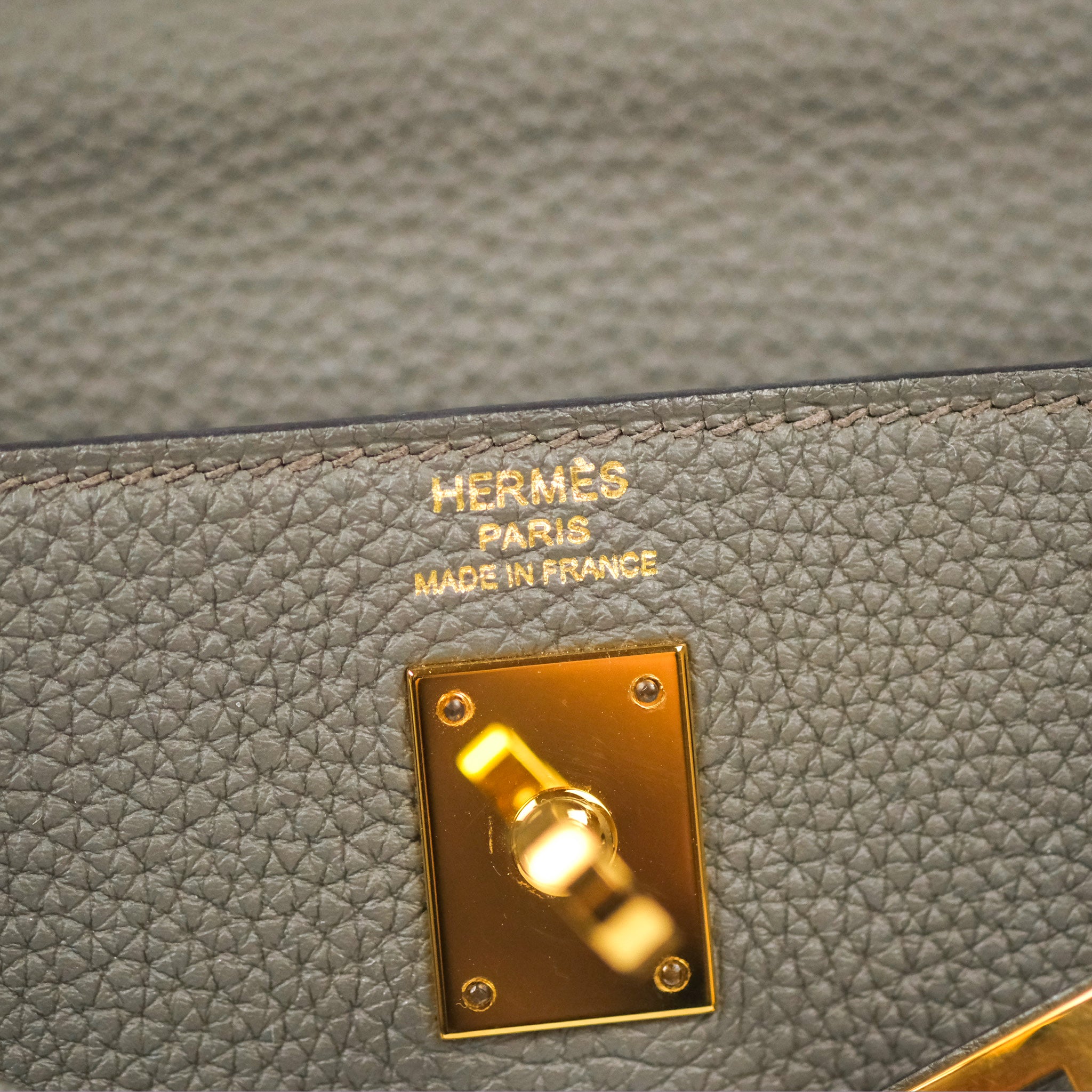 Hermès Kelly 25 Gris Etain Togo Gold Hardware GHW