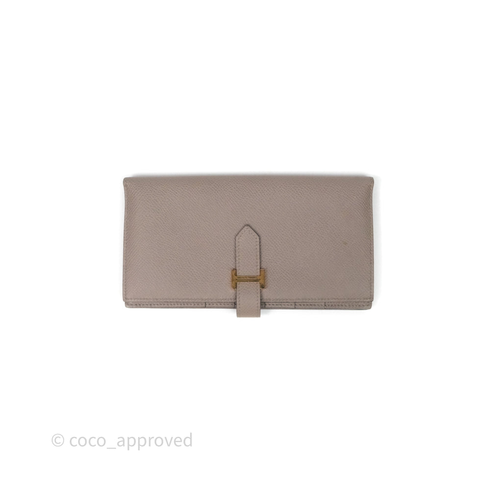 Hermès Bearn Long Wallet Gris Asphalte M8 Epsom Gold Hardware