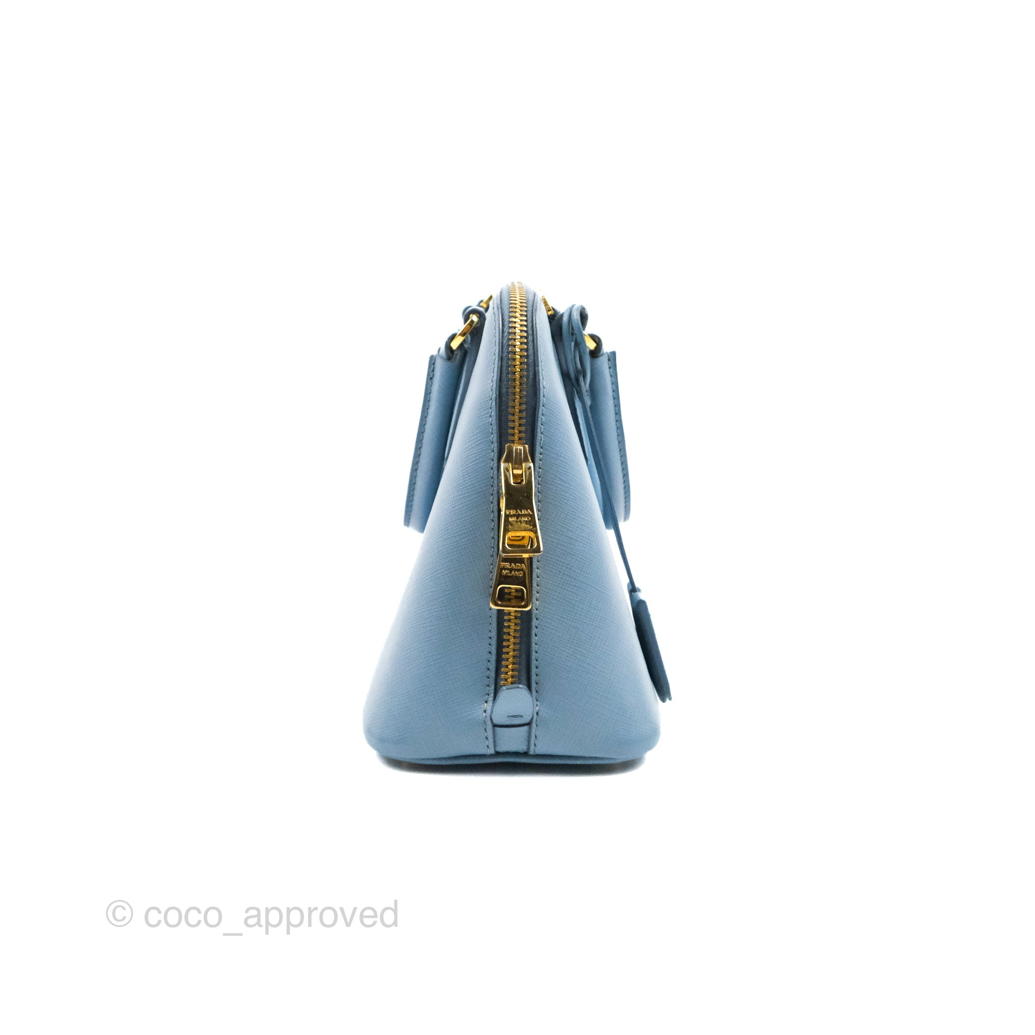 Prada Saffiano Lux Small Promenade Tote Light Blue – Coco Approved