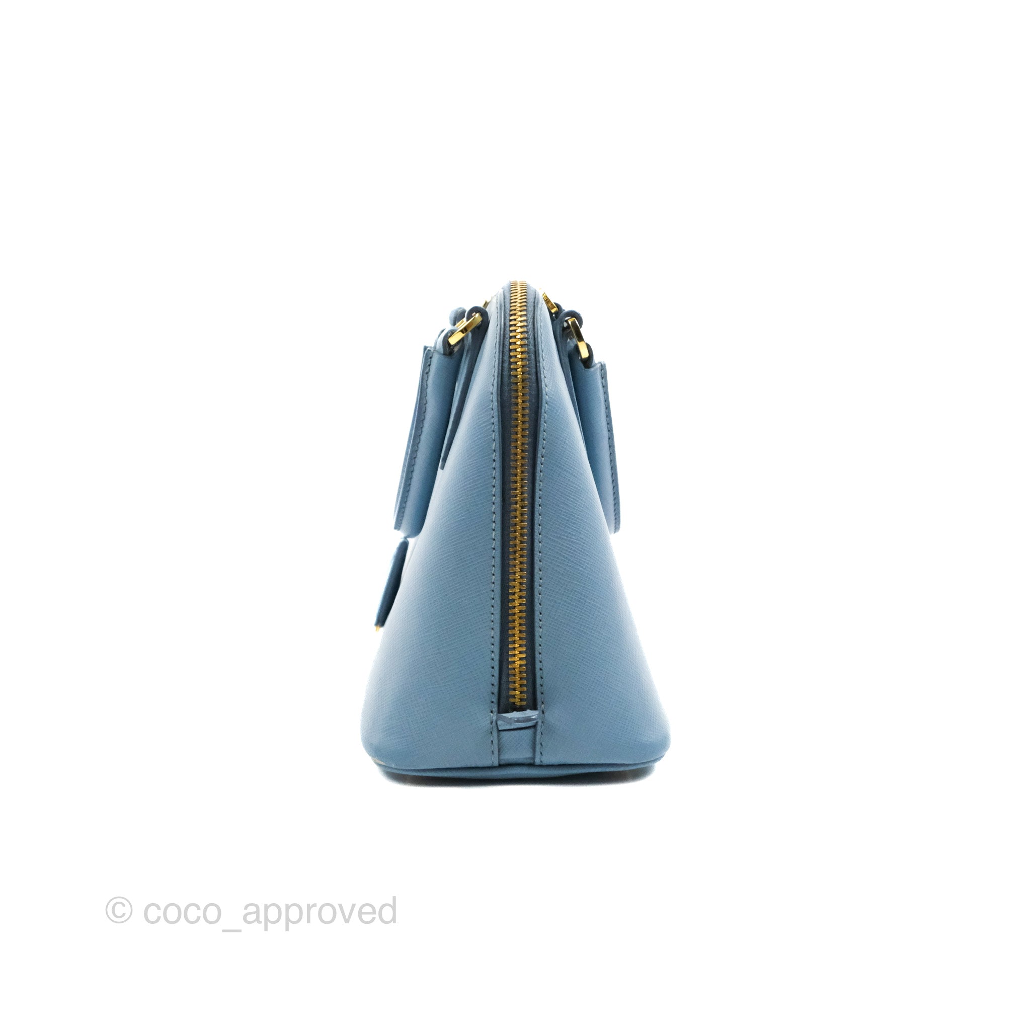 Prada Saffiano Lux Small Promenade Tote Light Blue – Coco Approved Studio