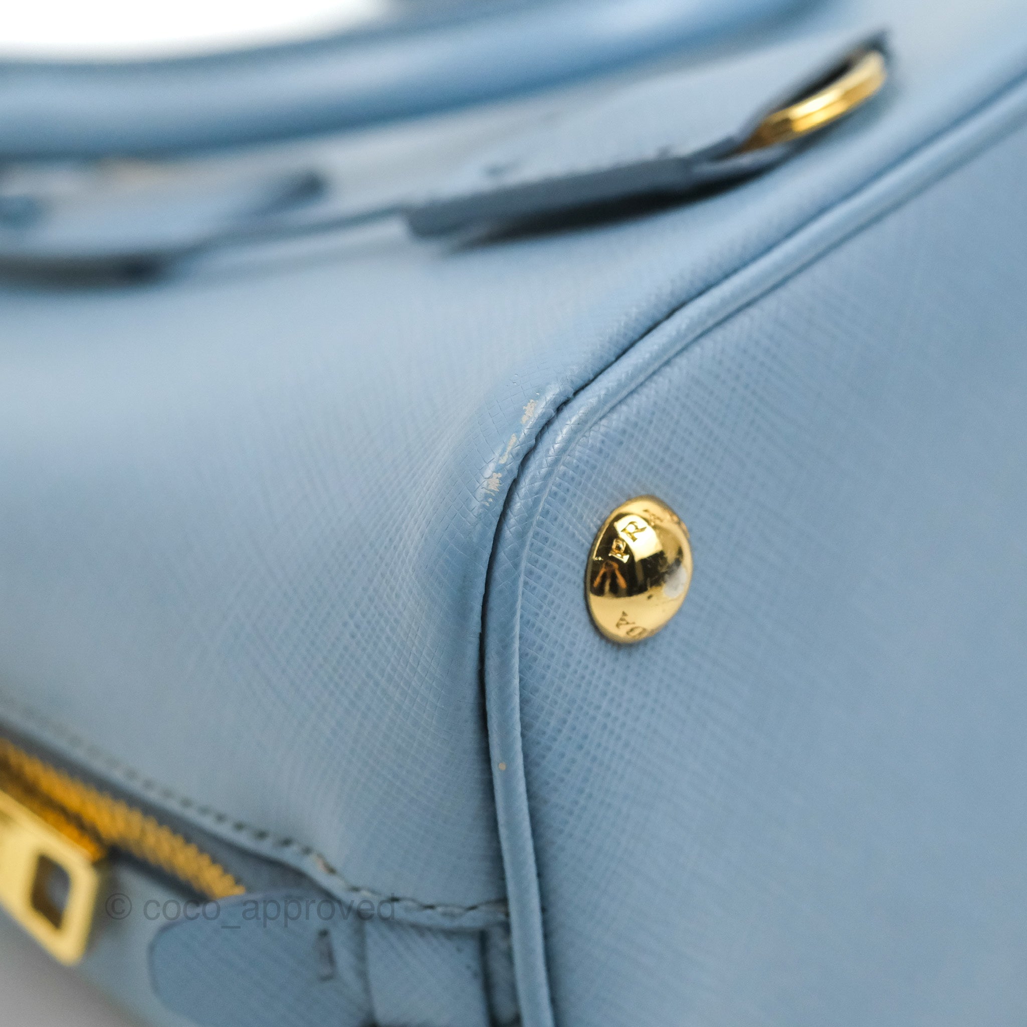 Prada Small Saffiano Lux Promenade Tote - Blue Handle Bags, Handbags -  PRA845208