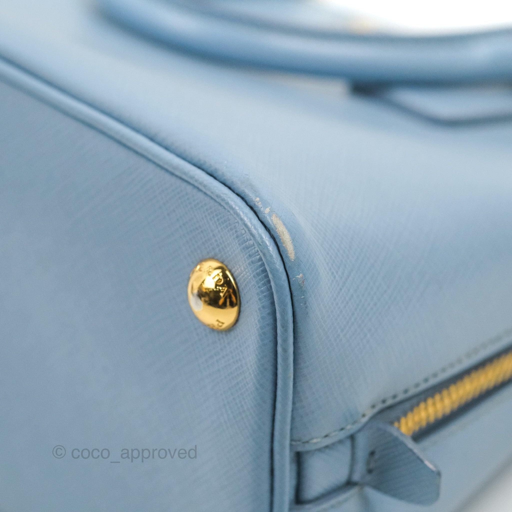 Prada Blue Saffiano Lux Large Promenade Bag