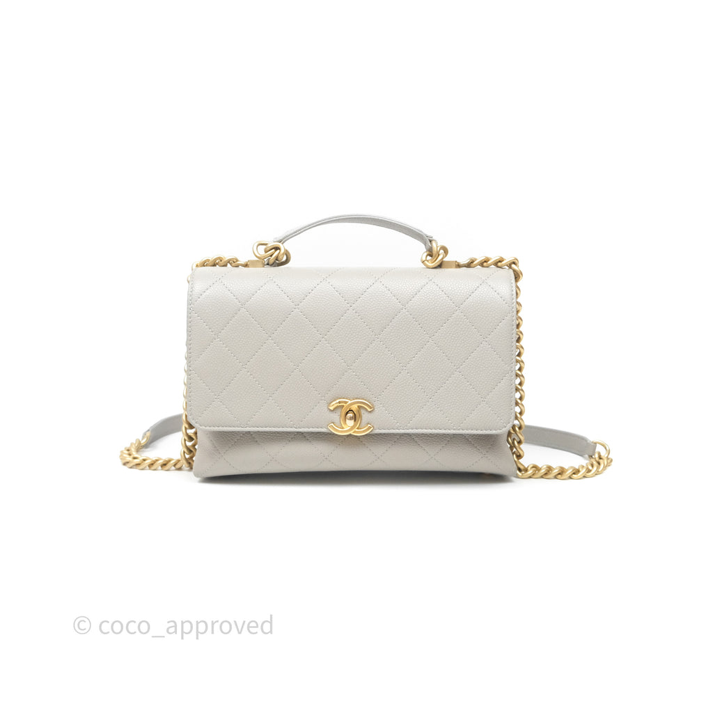 Chanel Chic Affinity Small Grained Calfskin Grey Gold Hardware