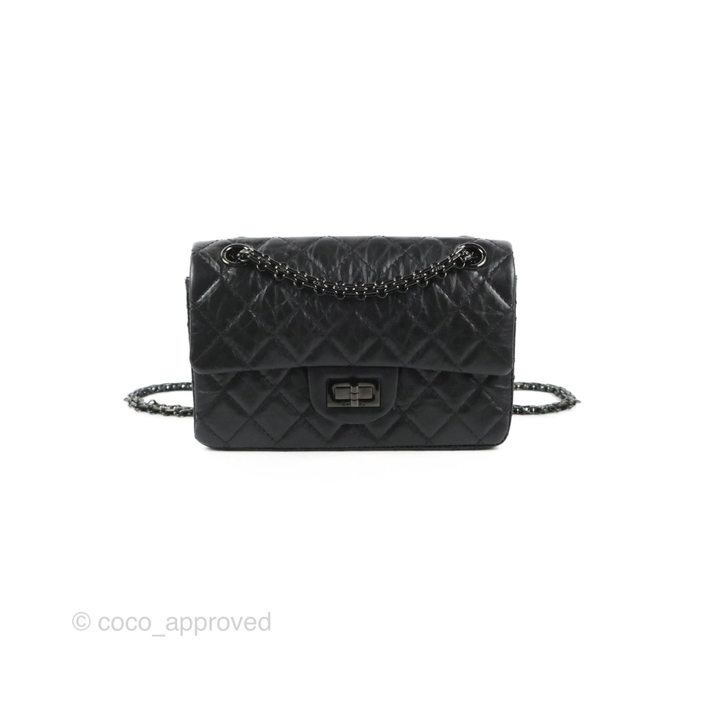 Chanel Mini Reissue 224 Quilted So Black Aged Calfskin