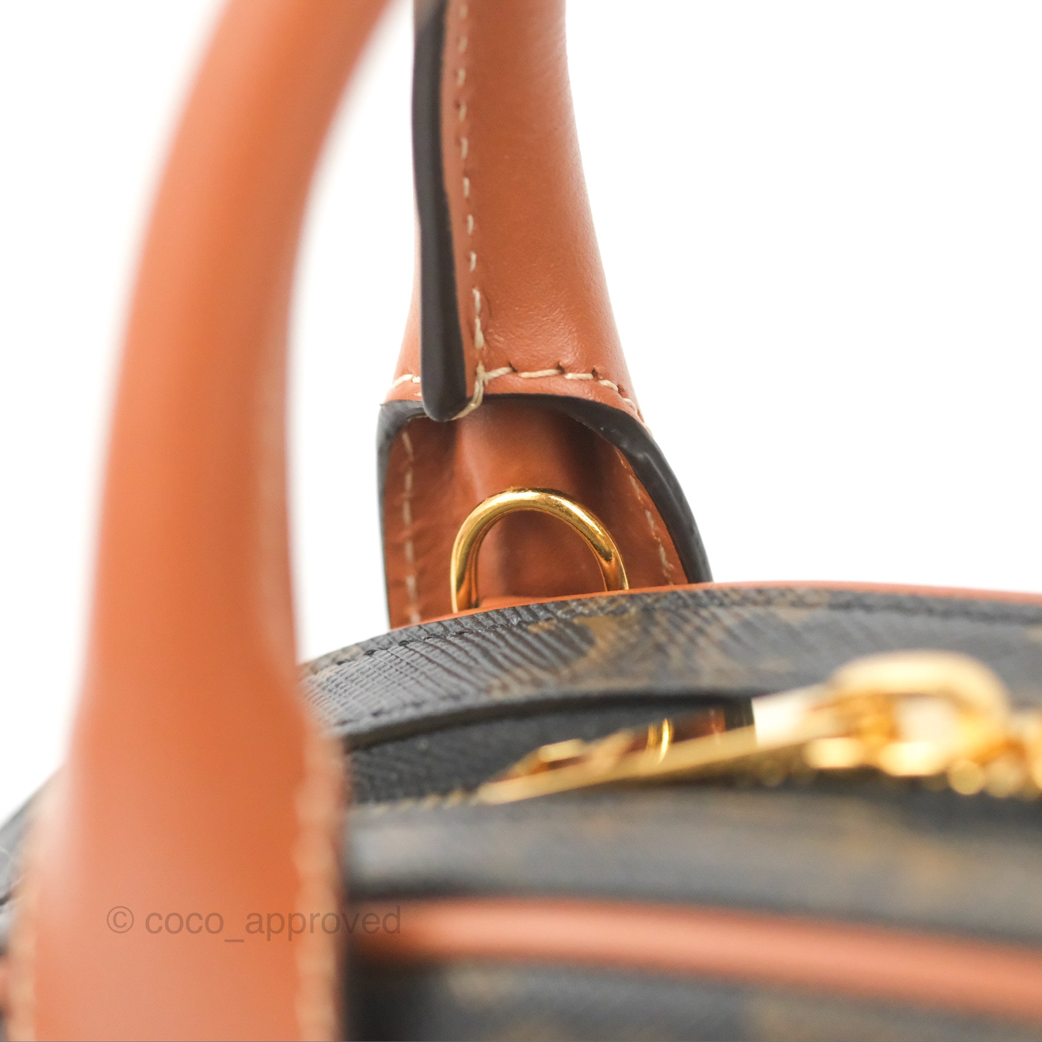Triomphe vintage leather bowling bag Celine Brown in Leather