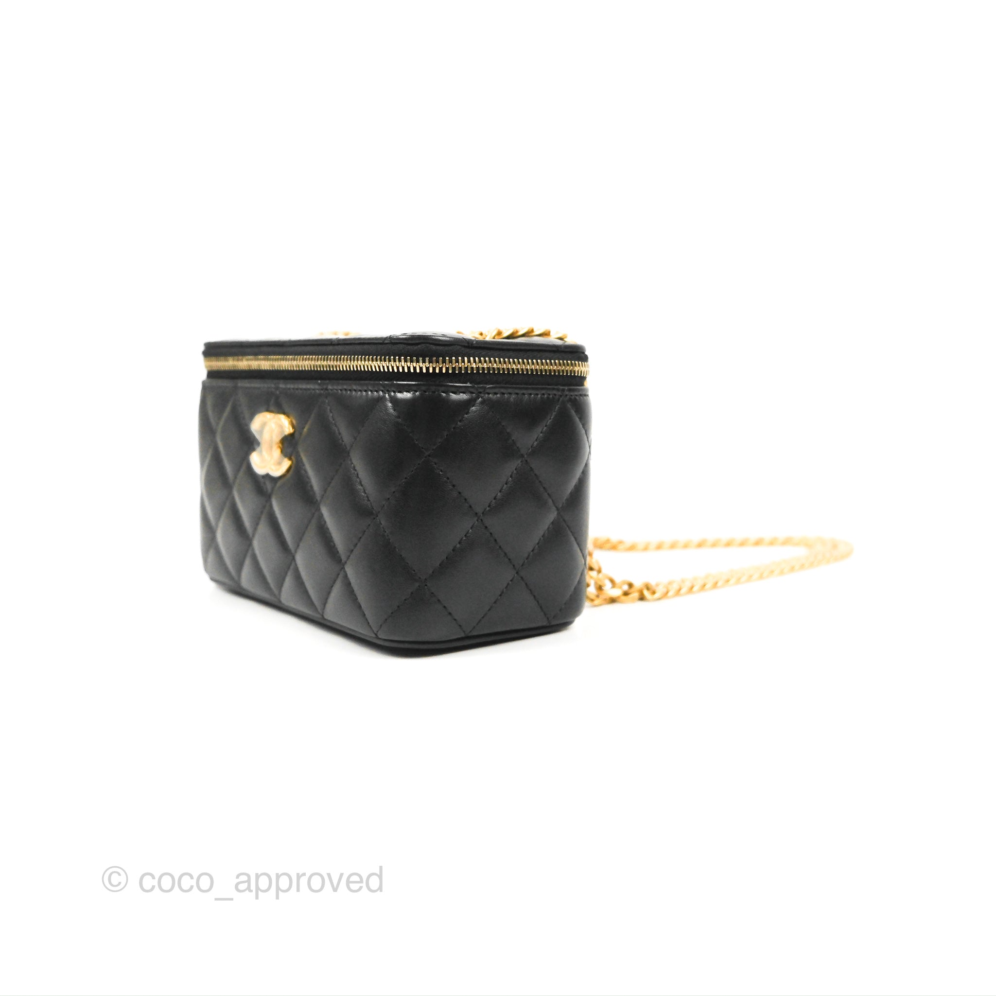 Chanel Small Vanity With Chain Black For Sale at 1stDibs  chanel vanity  with chain, chanel vanity with chain black, small vanity with chain bag