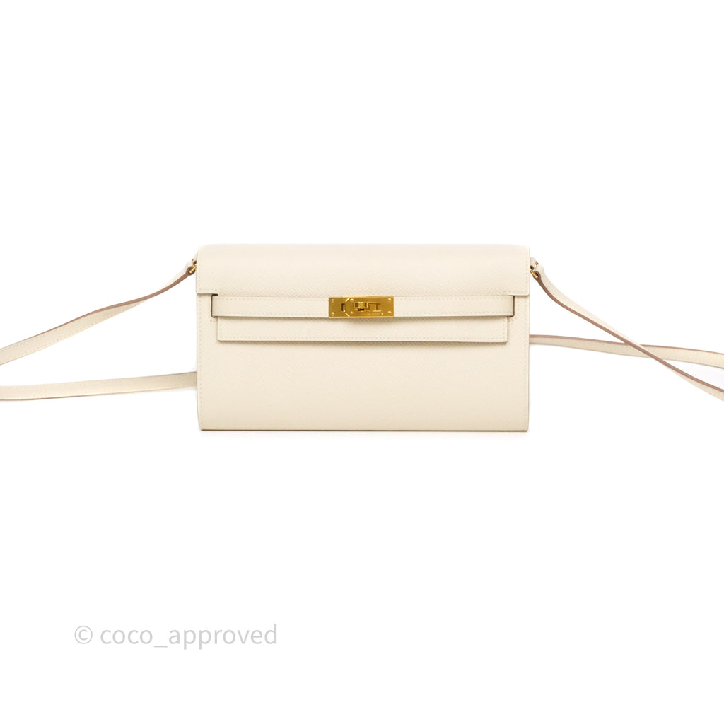Hermès Kelly To Go Wallet Craie Epsom Gold Hardware