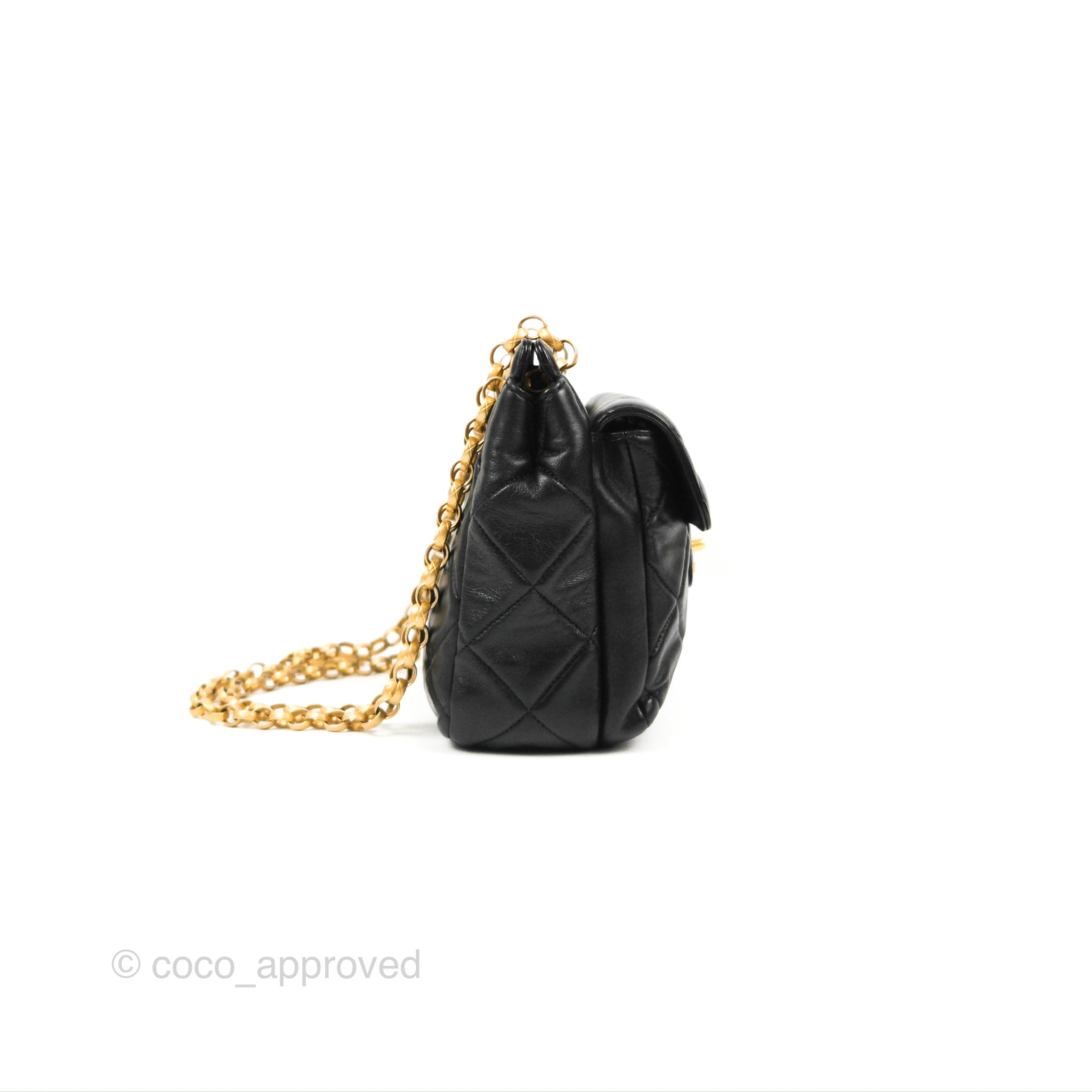 Chanel Mini Front Pocket Tote Black Calfskin Aged Gold Hardware – Coco  Approved Studio