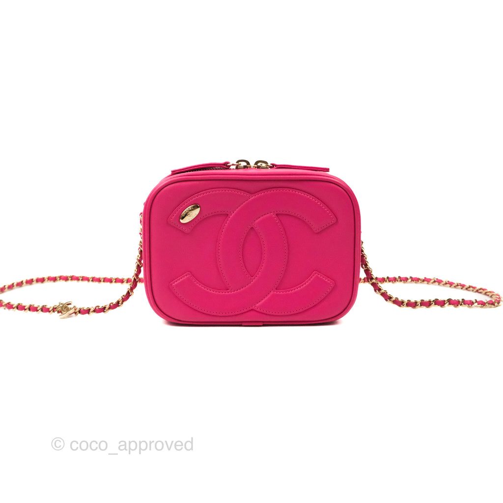 Chanel CC Mania Camera Case Pink Lambskin Gold Hardware