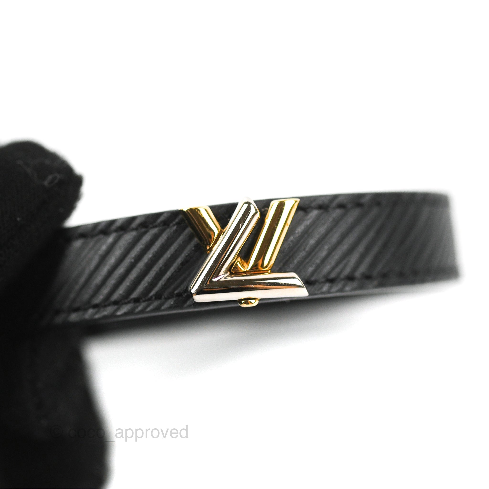 LOUIS VUITTON Bracelet LV Twist Epi Leather/Metal Black/Gold