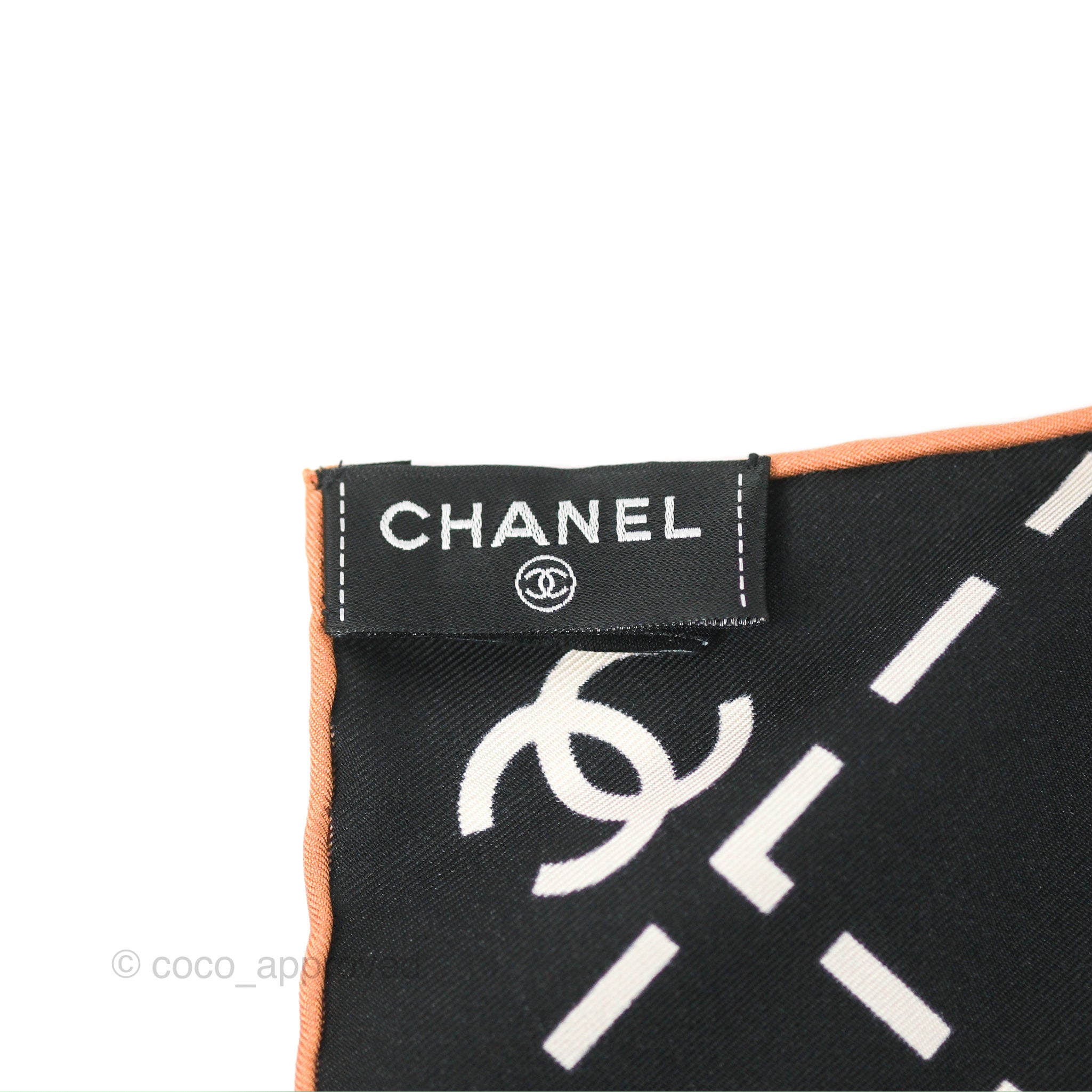 Chanel CC Silk Square Scarf 90 Black/White – Coco Approved Studio