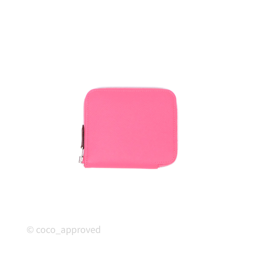 Hermès Silk In Compact Wallet Rose Azalee 8W Epsom